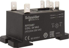 Schneider Electric - 7,500 VA Power Rating, Electromechanical Plug-in General Purpose Relay - 20 Amp at 28 VDC, 25 at 28 VDC, 30 at 250/277 VAC, 2NO, 24 VAC - Industrial Tool & Supply