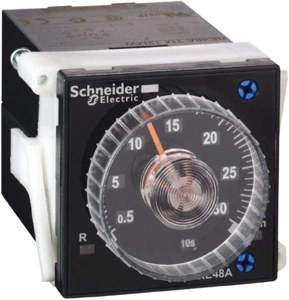 Schneider Electric - 300 hr Delay, Time Delay Relay - 5 Contact Amp, 24 to 240 VAC/VDC at 50/60 Hz - Industrial Tool & Supply
