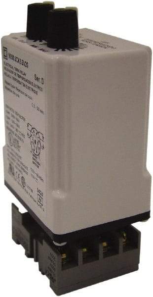 Square D - DPDT Time Delay Relay - 10 Contact Amp, 110 VDC & 120 VAC - Industrial Tool & Supply