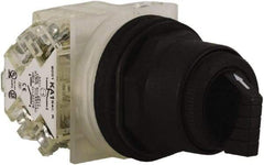 Schneider Electric - 30mm Mount Hole, 3 Position, Knob and Pushbutton Operated, Selector Switch - Black, Maintained (MA), Anticorrosive, Weatherproof, Dust and Oil Resistant - Industrial Tool & Supply