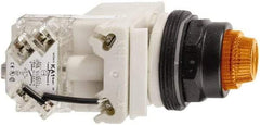 Schneider Electric - 120 V Orange Lens LED Press-to-Test Indicating Light - Octagonal Lens, Screw Clamp Connector, Vibration Resistant - Industrial Tool & Supply