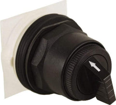 Schneider Electric - 30mm Mount Hole, 3 Position, Knob and Pushbutton Operated, Selector Switch Only - Black, Maintained (MA), without Contact Blocks, Anticorrosive, Weatherproof, Dust and Oil Resistant - Industrial Tool & Supply