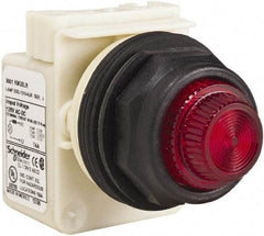 Schneider Electric - 120 V Red Lens LED Indicating Light - Round Lens, Screw Clamp Connector, Corrosion Resistant, Dust Resistant, Oil Resistant - Industrial Tool & Supply