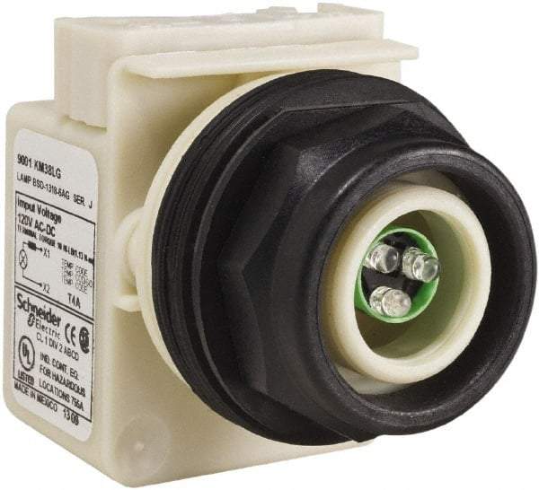 Schneider Electric - 120 V LED Indicating Light - Round Lens, Screw Clamp Connector, Corrosion Resistant, Dust Resistant, Oil Resistant - Industrial Tool & Supply