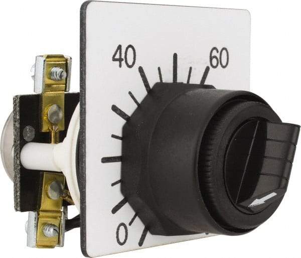 Square D - 10,000 Ohm, 30mm, 300 VAC Potentiometer - 2 Watts, Nonilluminated, Knob Operated, NEMA 4, 13 - Industrial Tool & Supply