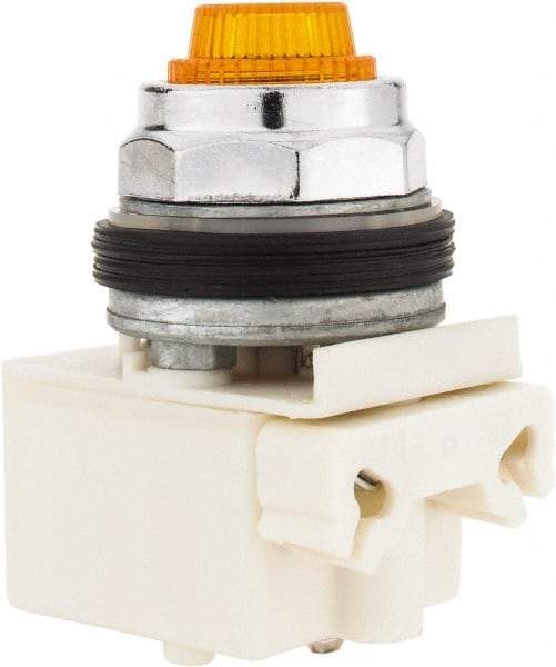 Schneider Electric - 28 V Amber Lens Indicating Light - Screw Clamp Connector - Industrial Tool & Supply