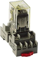 Square D - 14 Pins, 300 VAC, 10 Amp, Spade Relay Socket - DIN Rail Mount, Panel Mount, Screw Clamp Terminal - Industrial Tool & Supply