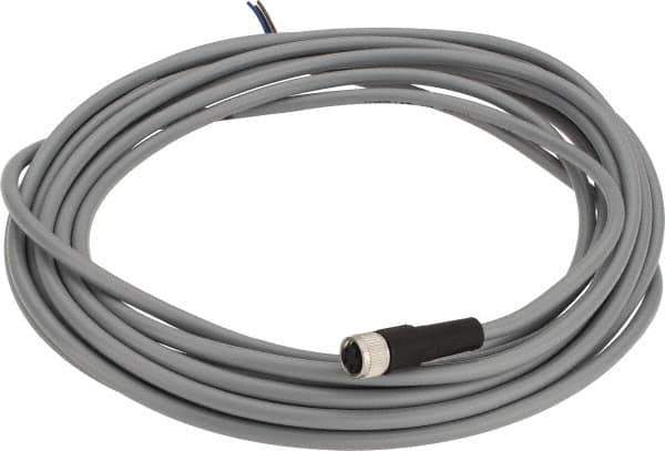 Telemecanique Sensors - 3 Amp, M8 3 Pin Female Straight Cordset Sensor and Receptacle - 60 VAC, 75 VDC, 5m Cable Length, IP67 Ingress Rating - Industrial Tool & Supply