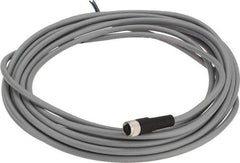 Telemecanique Sensors - 3 Amp, M8 3 Pin Female Straight Cordset Sensor and Receptacle - 60 VAC, 75 VDC, 5m Cable Length, IP67 Ingress Rating - Industrial Tool & Supply