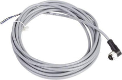 Telemecanique Sensors - 3 Amp, M12 4 Pin Elbowed Female Cordset Sensor and Receptacle - 250 VAC, 300 VDC, 5m Cable Length, IP67 Ingress Rating - Industrial Tool & Supply