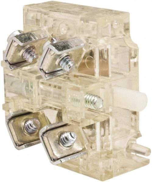 Schneider Electric - NO/NC, 10 Amp, Electrical Switch Contact Block - 600 Volt, Screw and Solder Terminal, 30mm Hole - Industrial Tool & Supply