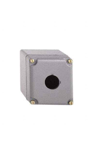 Schneider Electric - 1 Hole, 30mm Hole Diameter, Aluminum Pushbutton Switch Enclosure - 1, 3, 4, 6, 12, 13 NEMA Rated - Industrial Tool & Supply