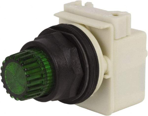 Schneider Electric - 30mm Mount Hole, Extended Straight, Pushbutton Switch Only - Green Pushbutton, Momentary (MO) - Industrial Tool & Supply