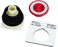 Schneider Electric - 30mm Mount Hole, Extended Straight, Pushbutton Switch Only - Red Pushbutton, Maintained (MA) - Industrial Tool & Supply