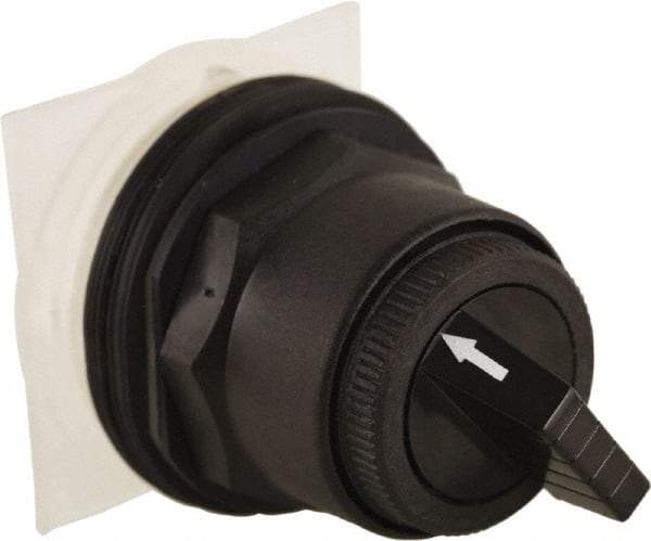 Schneider Electric - 30mm Mount Hole, 2 Position, Knob and Pushbutton Operated, Selector Switch Only - Black, Maintained (MA), without Contact Blocks, Anticorrosive, Weatherproof, Dust and Oil Resistant - Industrial Tool & Supply