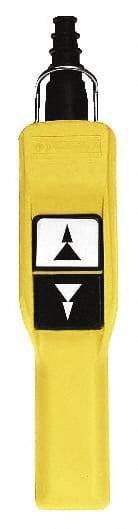 Schneider Electric - 2 Operator, Pushbutton Pendant Control Station - Up-Down Arrows (Legend), Momentary Switch, 2NO/2NC Contact - Industrial Tool & Supply