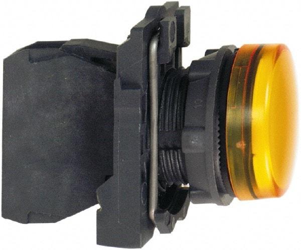 Schneider Electric - 250 V Orange Lens LED Pilot Light - Round Lens, Screw Clamp Connector, 30mm Wide, Vibration Resistant, Water Resistant - Industrial Tool & Supply