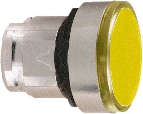 Schneider Electric - 22mm Mount Hole, Flush, Pushbutton Switch Only - Round, Orange Pushbutton, Illuminated, Maintained (MA) - Industrial Tool & Supply