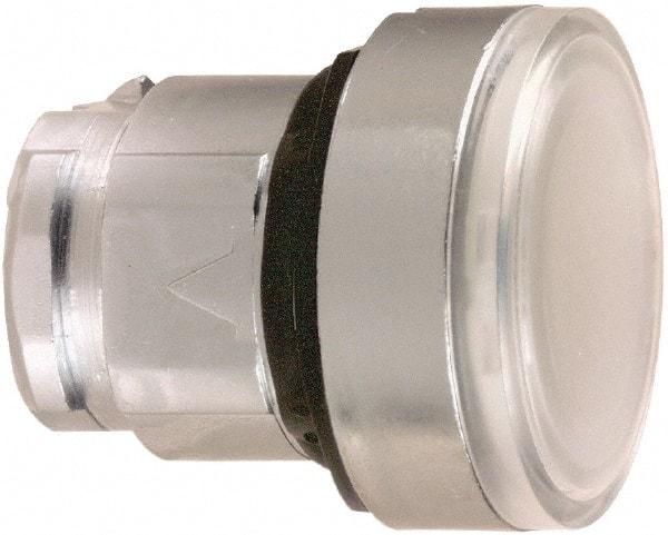 Schneider Electric - 22mm Mount Hole, Flush, Pushbutton Switch Only - Round, White Pushbutton, Illuminated, Maintained (MA) - Industrial Tool & Supply