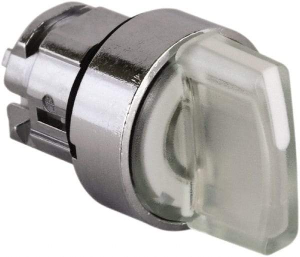 Schneider Electric - 22mm Mount Hole, 3 Position, Handle Operated, Selector Switch - White, Momentary (MO), Illuminated, Shock, Vibration and Water Resistant - Industrial Tool & Supply