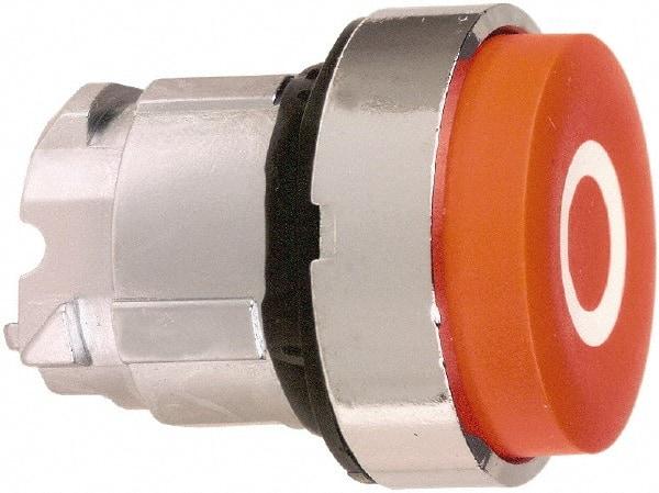 Schneider Electric - 22mm Mount Hole, Extended Straight, Pushbutton Switch Only - Round, Red Pushbutton, Nonilluminated, Momentary (MO) - Industrial Tool & Supply