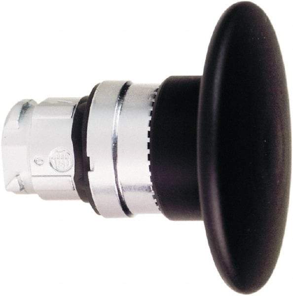 Schneider Electric - 22mm Mount Hole, Extended Mushroom Head, Pushbutton Switch Only - Round, Black Pushbutton, Nonilluminated, Momentary (MO) - Industrial Tool & Supply