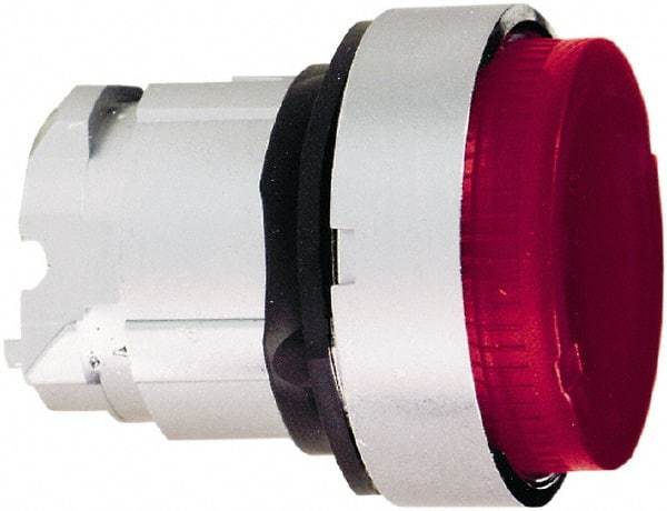 Schneider Electric - 22mm Mount Hole, Extended Straight, Pushbutton Switch Only - Round, Red Pushbutton, Nonilluminated, Momentary (MO) - Industrial Tool & Supply