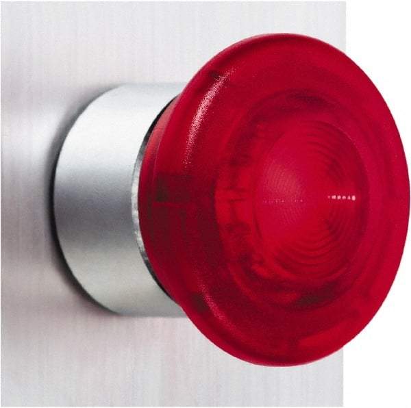 Schneider Electric - 22mm Mount Hole, Extended Mushroom Head, Pushbutton Switch Only - Round, Red Pushbutton, Illuminated, Maintained (MA) - Industrial Tool & Supply
