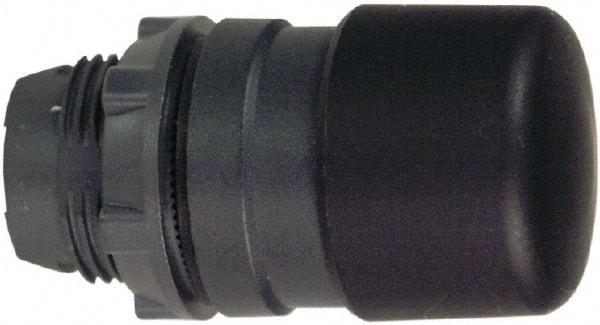 Schneider Electric - 22mm Mount Hole, Extended Mushroom Head, Pushbutton Switch Only - Round, Black Pushbutton, Nonilluminated, Momentary (MO) - Industrial Tool & Supply