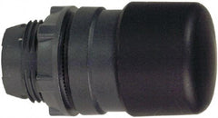 Schneider Electric - 22mm Mount Hole, Extended Mushroom Head, Pushbutton Switch Only - Round, Black Pushbutton, Nonilluminated, Momentary (MO) - Industrial Tool & Supply