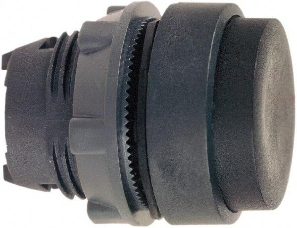 Schneider Electric - 22mm Mount Hole, Extended Straight, Pushbutton Switch Only - Round, Black Pushbutton, Nonilluminated, Momentary (MO) - Industrial Tool & Supply