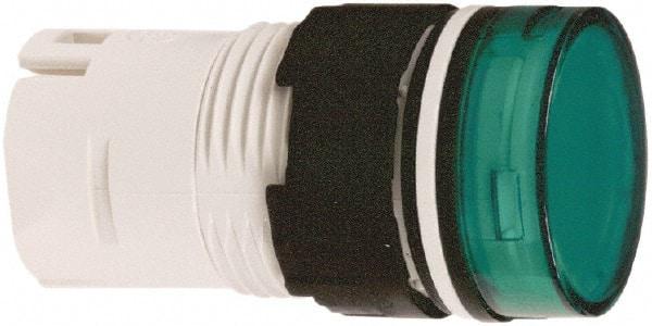 Schneider Electric - Green Lens LED Pilot Light - Round Lens, Shock Resistant, Vibration Resistant - Industrial Tool & Supply