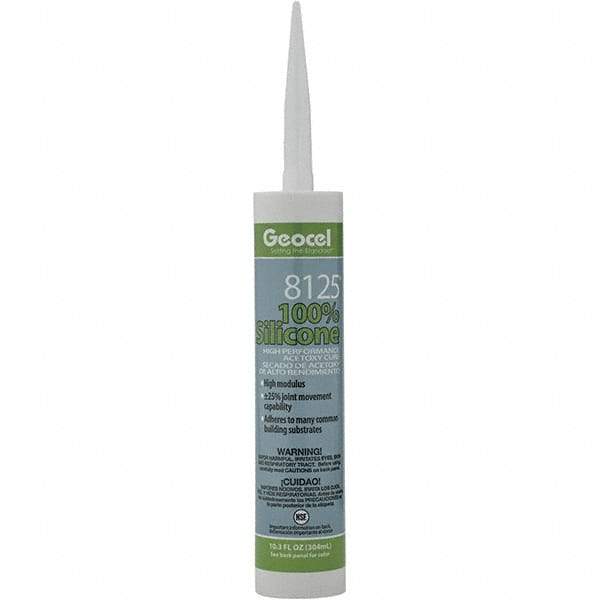 Geocel - 10.3 oz Tube White Silicone Cure Sealant - Outdoor - Industrial Tool & Supply