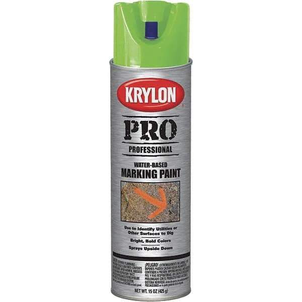 Krylon - 15 fl oz Green Marking Paint - Water Base Formula - Industrial Tool & Supply