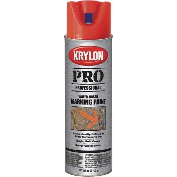 Krylon - 15 fl oz Red/Orange Marking Paint - Water Base Formula - Industrial Tool & Supply
