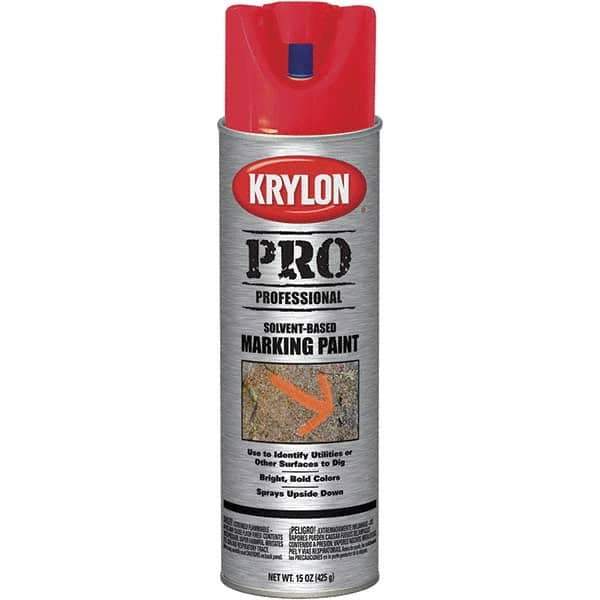 Krylon - 15 fl oz Red Marking Paint - Solvent Base Formula - Industrial Tool & Supply