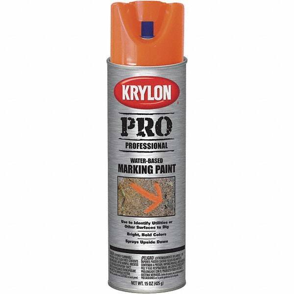 Krylon - 15 fl oz Orange Marking Paint - Water Base Formula - Industrial Tool & Supply