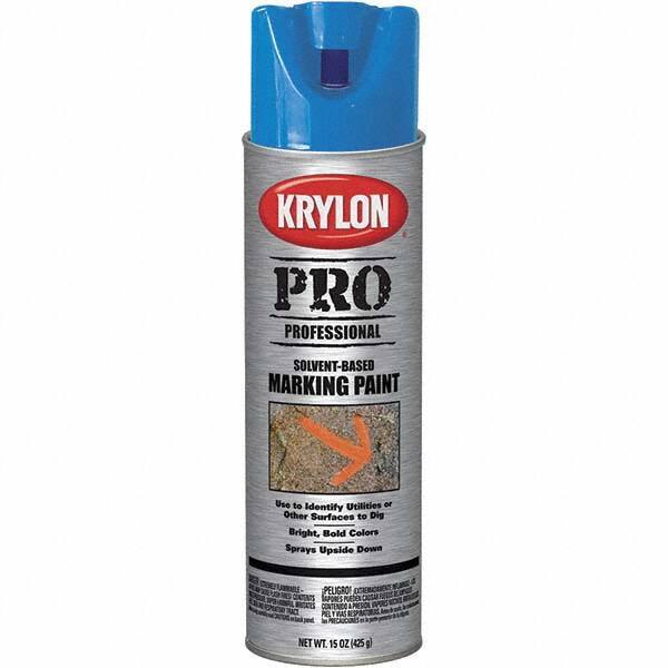 Krylon - 15 fl oz Blue Marking Paint - Solvent Base Formula - Industrial Tool & Supply