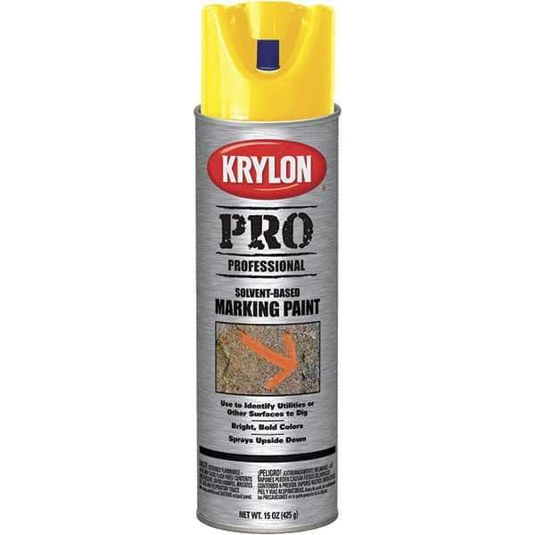 Krylon - 15 fl oz Yellow Marking Paint - Solvent Base Formula - Industrial Tool & Supply