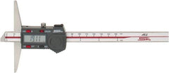 SPI - 0mm to 150mm ABS Plastic (Case) Electronic Depth Gage - 0.02mm Accuracy, 0.01mm Resolution, 4" Base Length - Industrial Tool & Supply