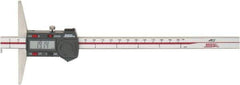 SPI - 0mm to 200mm ABS Plastic (Case) Electronic Depth Gage - 0.03mm Accuracy, 0.01mm Resolution, 4" Base Length - Industrial Tool & Supply