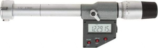 SPI - 1" to 1.2", IP65, Carbide Face Chrome Plated Finish, Electronic Inside Micrometer - 0.00005" Resolution, 0.00016" Accuracy, 90" Gage Depth - Industrial Tool & Supply