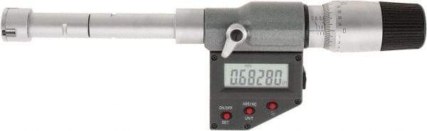 SPI - 0.65" to 0.8", IP65, Carbide Face Chrome Plated Finish, Electronic Inside Micrometer - 0.00005" Resolution, 0.00016" Accuracy, 80" Gage Depth - Industrial Tool & Supply