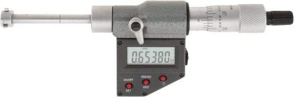SPI - 0.425" to 0.5", IP65, Carbide Face Chrome Plated Finish, Electronic Inside Micrometer - 0.00005" Resolution, 0.00016" Accuracy, 53.5" Gage Depth - Industrial Tool & Supply