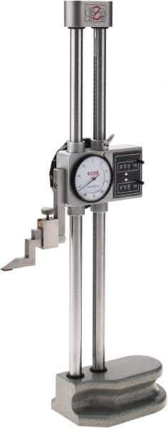 SPI - 12" Stainless Steel Dial Height Gage - 0.001" Graduation, Accurate to 0.0015", Dial and Counter Display - Industrial Tool & Supply