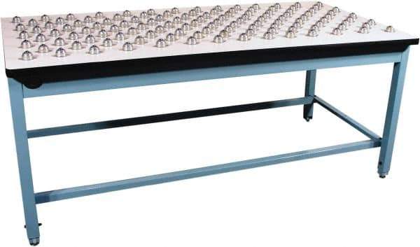 Proline - 72 Wide x 30" Deep x 30" High, Plastic Laminate Workbench - T-Molded Edge, Fixed Legs, Blue - Industrial Tool & Supply
