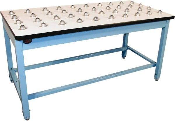 Proline - 60 Wide x 30" Deep x 30" High, Plastic Laminate Workbench - T-Molded Edge, Fixed Legs, Blue - Industrial Tool & Supply