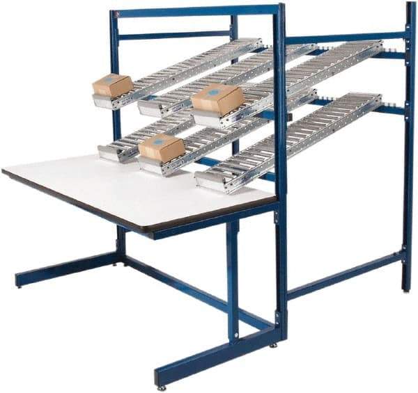 Proline - 60 Wide x 92-1/2" Deep x 36" High, Static Dissipative Workbench - T-Molded Edge, Adjustable Height Legs, Dark Blue - Industrial Tool & Supply