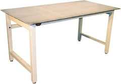 Proline - 60 Wide x 30" Deep x 30" High, Steel Workbench - Straight Edge, Fixed Legs, Beige - Industrial Tool & Supply