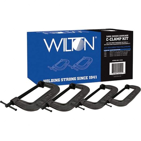 Wilton - C-Clamp & Cantilever Clamp Sets Clamp Type: Standard C-Clamp Type: Kit - Industrial Tool & Supply